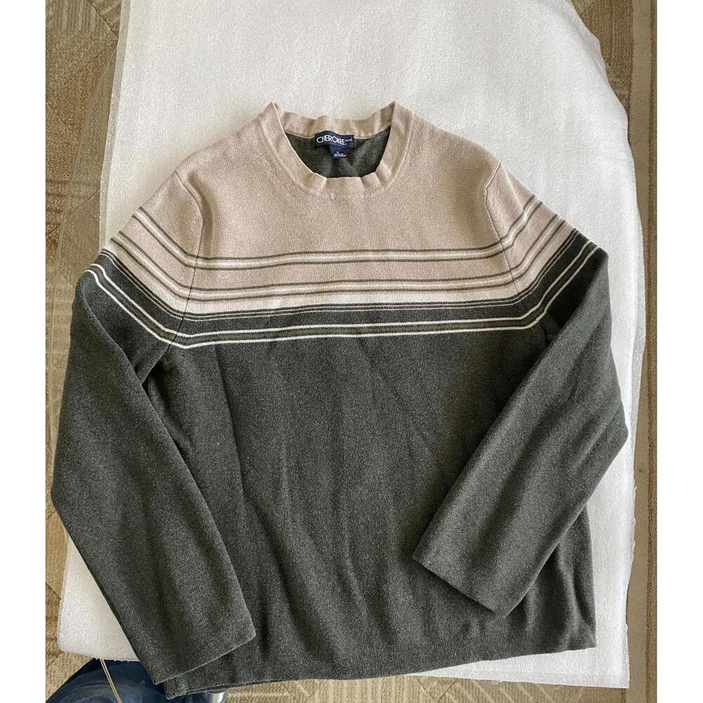 Cherokee Women's Small Sweater with Pink and Gray Stripes Size Small